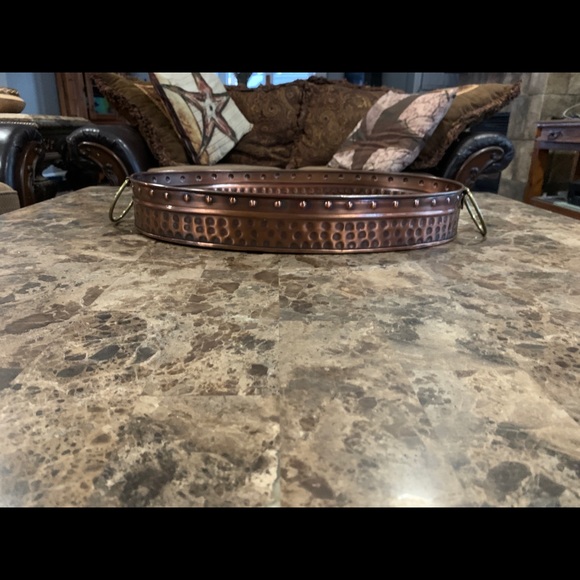 Nappa style Hammered vintage Copper tray . - Picture 5 of 5